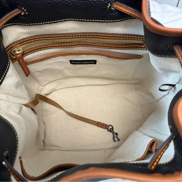 NWT Dooney & Bourke Drawstring Pebble Leather Bucket Bag with Dust Bag & Reg. - Picture 5 of 11